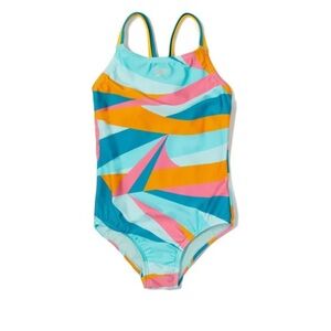 Girls Speedo Print Strappy 1 Pc swim suit